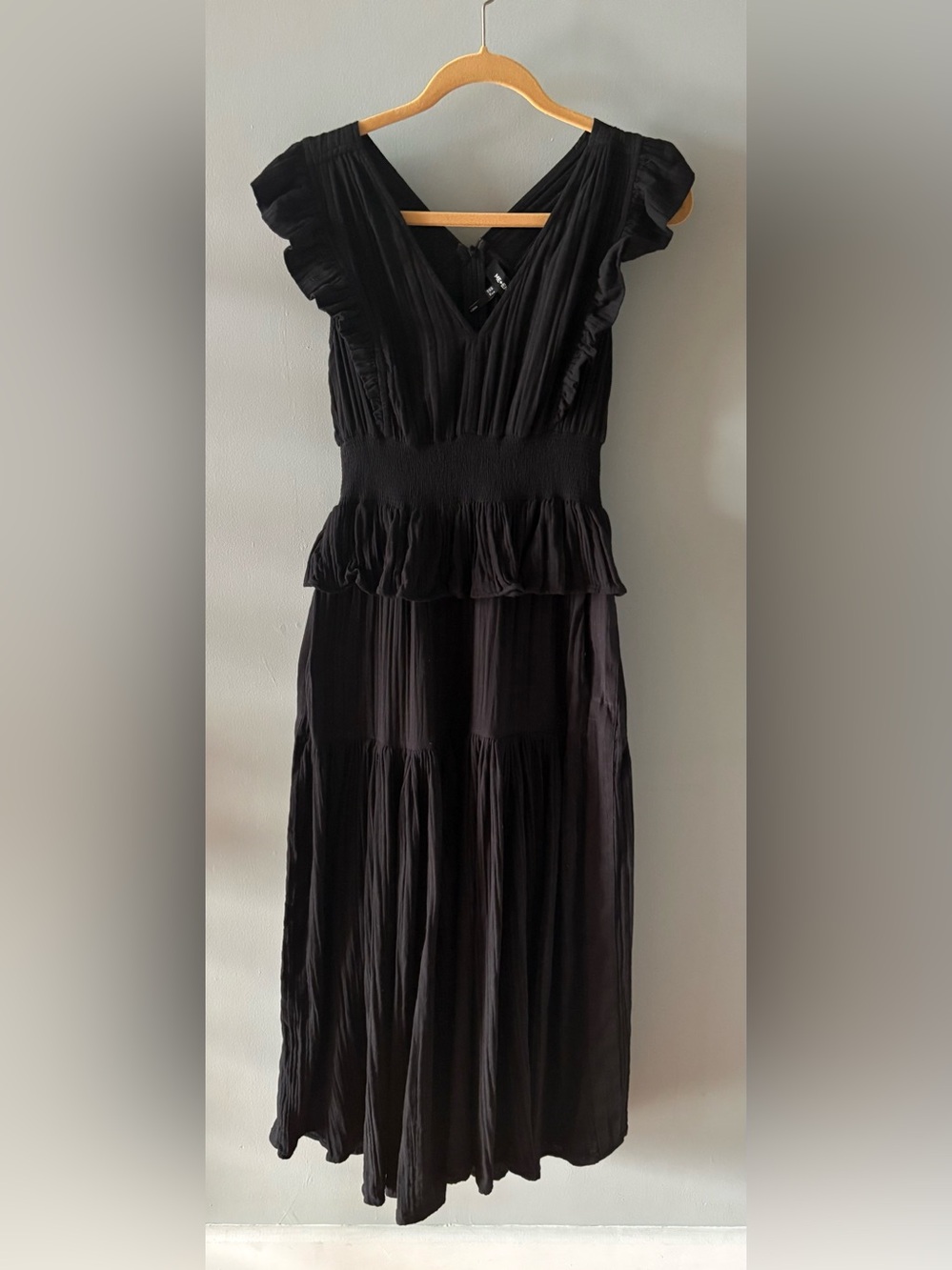 ME+EM Black Cheesecloth Maxi Dress size 2 - Picture 8 of 13